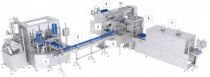  Line for filling and packaging of dairy products