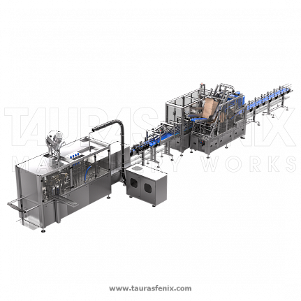 Комплекс розлива воды в пакеты Pure-Pak с групповой упаковкой на WRAPAROUND-15