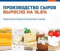 Производство сыров выросло на 16,8%. Предлагаем упаковочные решения в тренде!